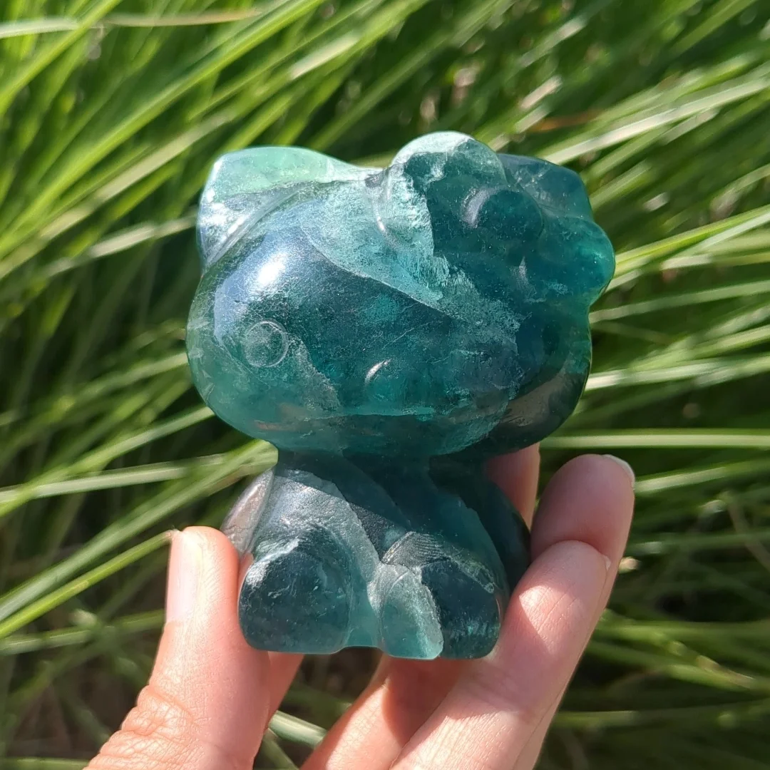 Hello Kitty 2.5" Green Fluorite